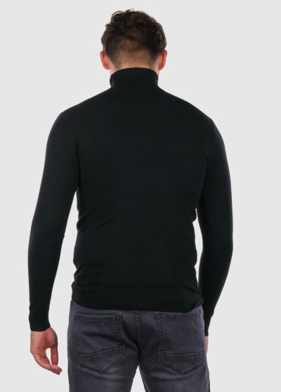 Giedrius melns džemperis ar augsto apkakli  - back