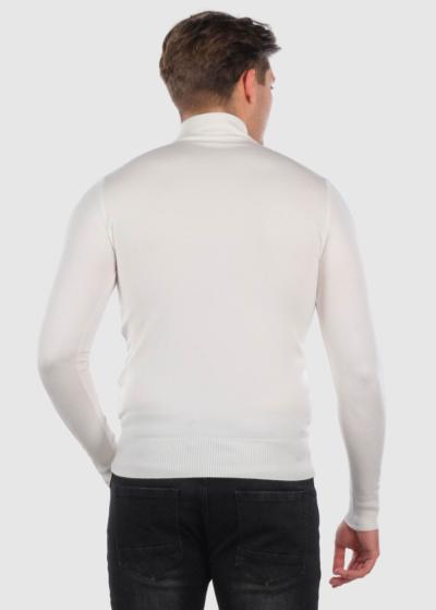 Gildas balts džemperis ar augsto apkakli  - back