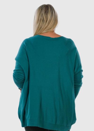 Luminita Lielo izmēru zaļš džemperis - back