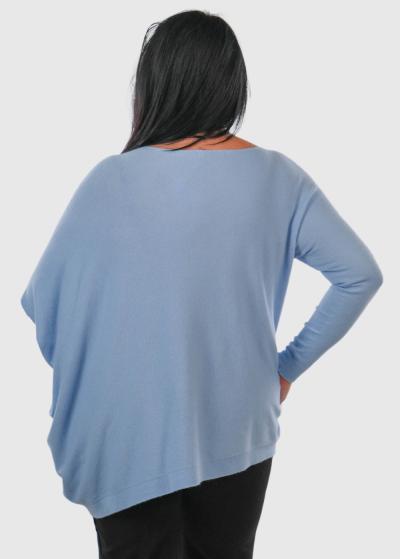 Lila Lielo izmēru gaiši zils sieviešu džemperis - back