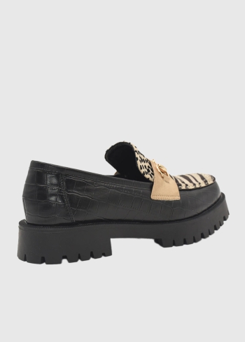 AZAREY melni sieviešu loaferi ar rakstu - back