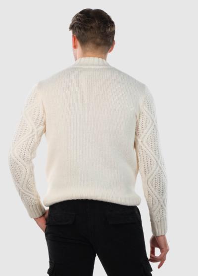 Layne balts adīts džemperis - back