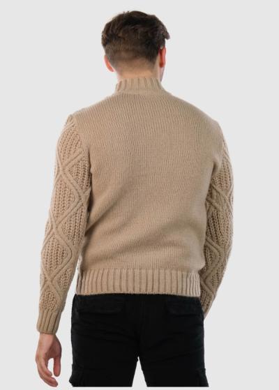 Layne bēšs adīts džemperis - back