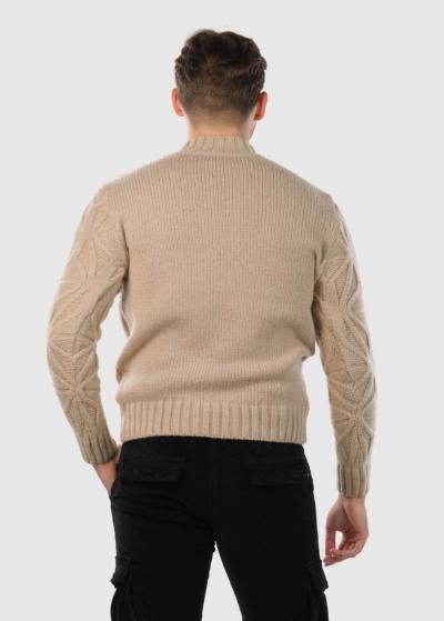 Lefty bēšs vīriešu adīts džemperis - back