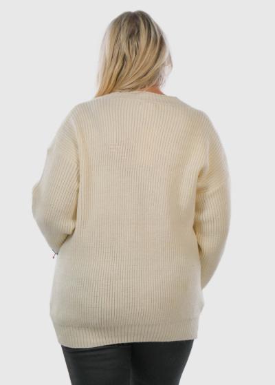 Lumina Lielo izmēru sieviešu kardigans ar kargo tipa kabatām - back