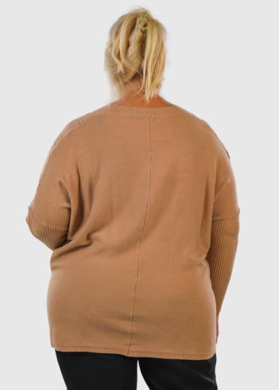 Lale Lielo izmēru bēšs kardigans ar pogām - back