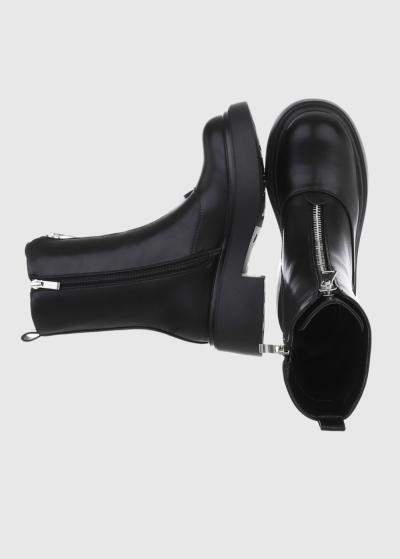 Lalisia melni sieviešu zābaki ar rāvējslēdzēju - back