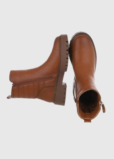 Leanne brūni zābaki ar rāvējslēdzēju sānā - back