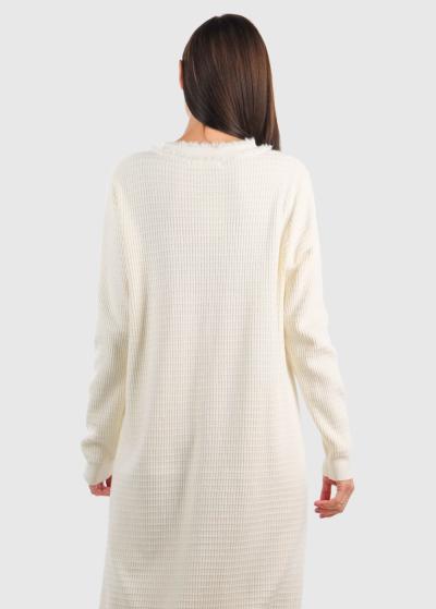 Lilith balta gara džemperkleita ar pogām - back