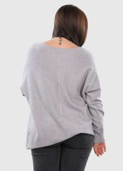 Lenuta pelēks sieviešu džemperis - back