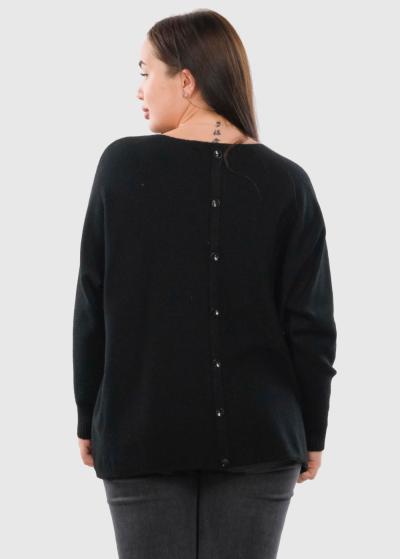 Lenuta melns sieviešu džemperis - back