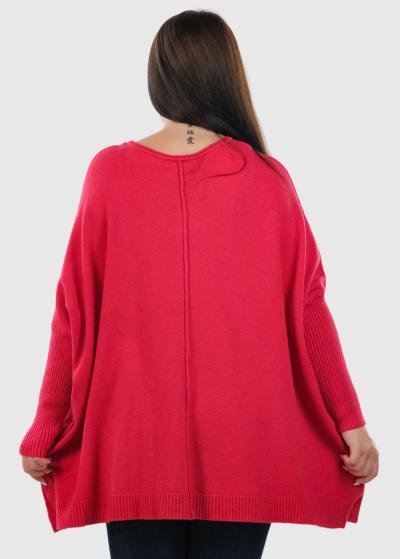 Louise sarkans džemperis ar kabatām - back