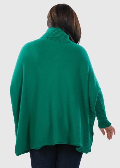 Lesta zaļš brīva piegriezuma džemperis - back