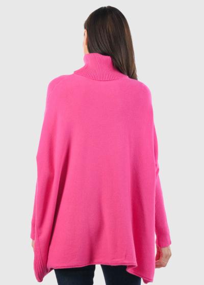 Lesta rozā brīva piegriezuma džemperis - back