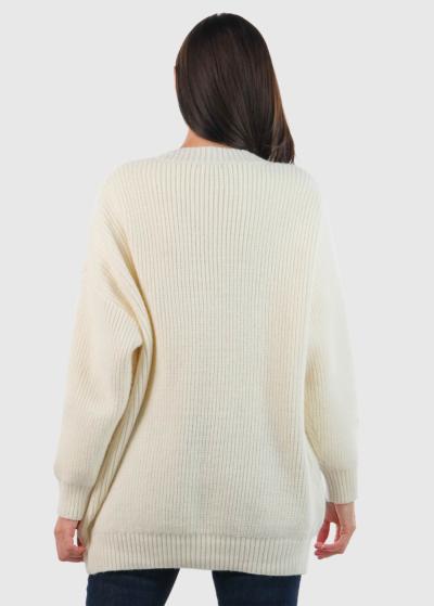 Lumina sieviešu kardigans ar kargo tipa kabatām - back