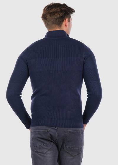 Larsen tumši zils džemperis ar rāvējslēdzēju - back