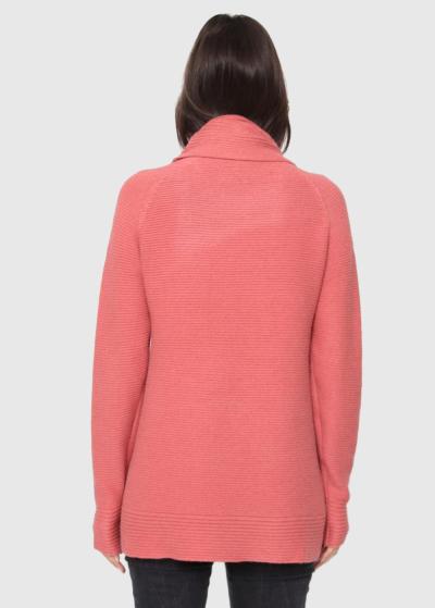 Luz tumši rozā džemperis ar augstu apkakli - back