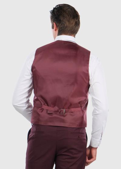 Grell Lielo izmēru bordo klasiska veste ar ķēdīti - back