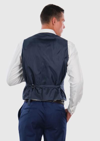 Grell Lielo izmēru tumši zila klasiska veste ar ķēdīti - back