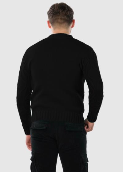 Lefty melns vīriešu adīts džemperis - back