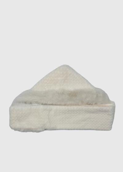 Looney balta ziemas cepure ar kažokādu - back