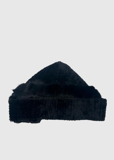 Looney melna ziemas cepure ar kažokādu - back