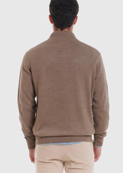 Lionel bēša vīriešu džemperis ar rāvējslēdzēju - back