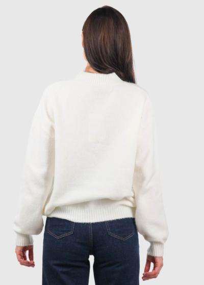 Delmira balts sieviešu džemperis - back