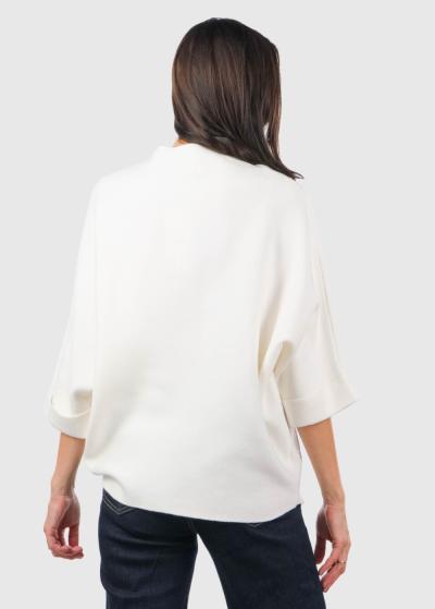 Lezina balts džemperis ar kabatām - back