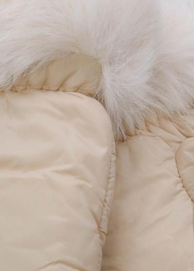 Madi bēši cimdi ar kažokādas iešuvumiem - back