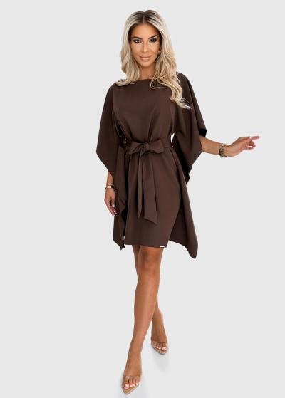 Agata brūna kleita ar jostu - back