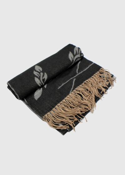 Mircea melna sieviešu šalle ar rakstu - back