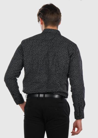 Lielo izmēru melns klasiskais krekls - back