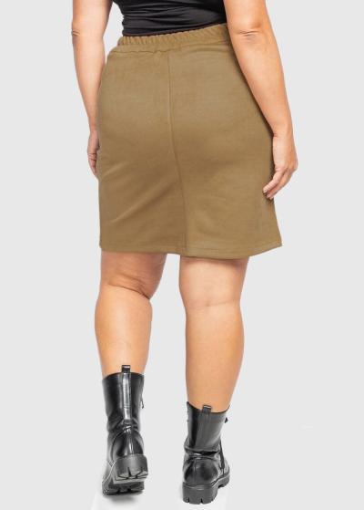 Adelaide Lielo izmēru brūni pieguļoši svārki ar kabatām - back