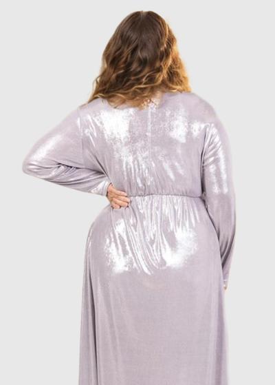 Zaira Lielo izmēru sudraba vakarkleita - back