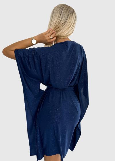 Agata tumši zila kleita ar jostu - back