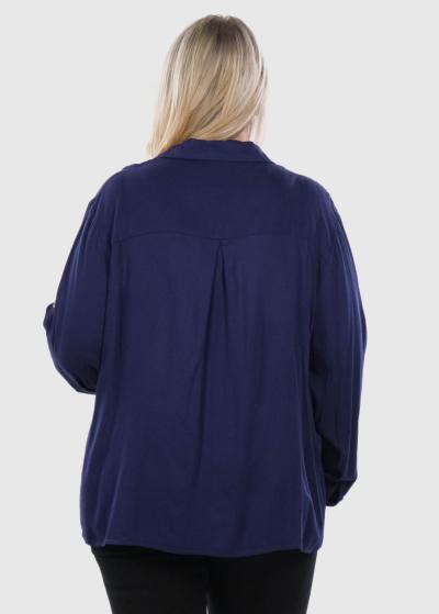 Zlata Lielo izmēru tumši zila blūze - back