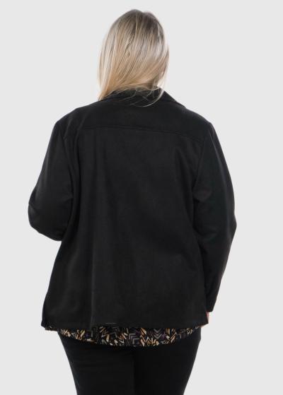 Lisanna Lielo izmēru melna žakete ar kabatām - back