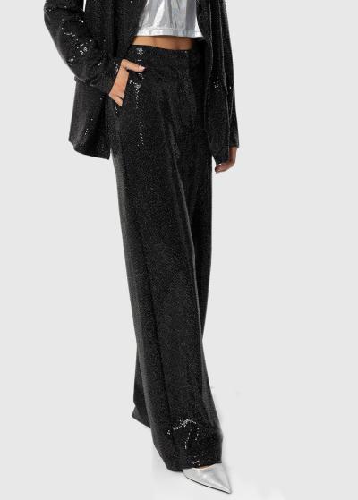 Melnas bikses ar fliteriem - back