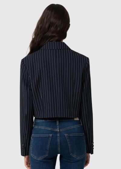 Tumši zila saīsināta žakete - back