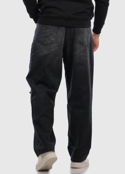 Wael tumši pelēki klasiski džinsi ar nodilumiem - back