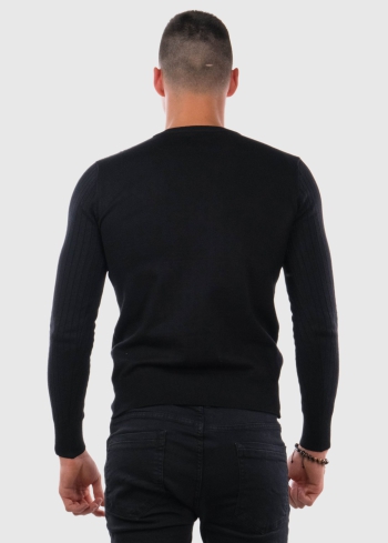 Federico melns vīriešu džemperis ar faktūru - back