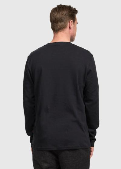 Darik melns vīriešu t-krekls ar garām piedruknēm  - back