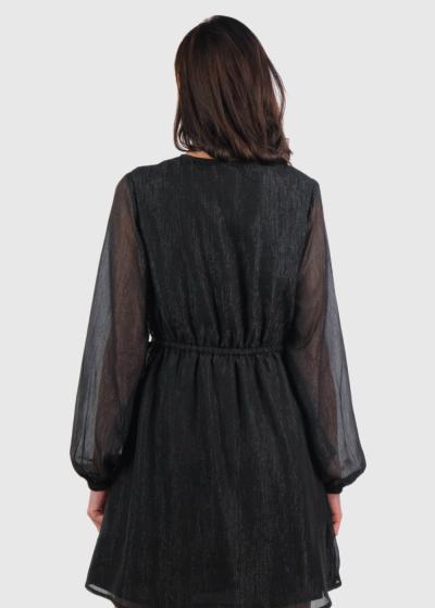 Tiana melna īsa vakarkleita - back