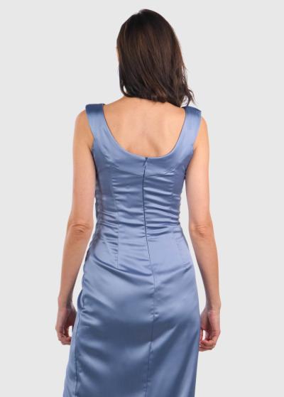 Zeliha zila pieguļoša vakarkleita - back