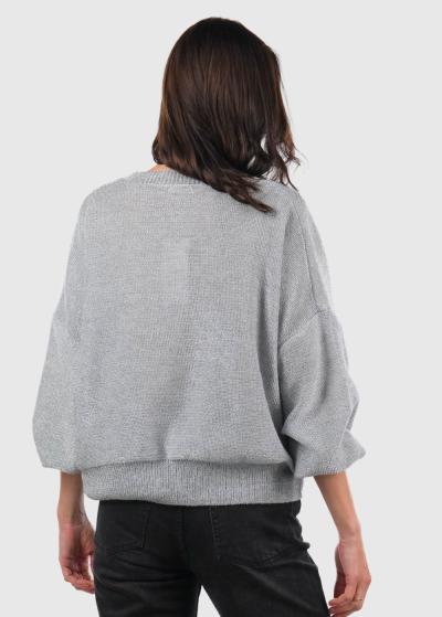 Liza Lielo izmēru sudraba džemperis - back
