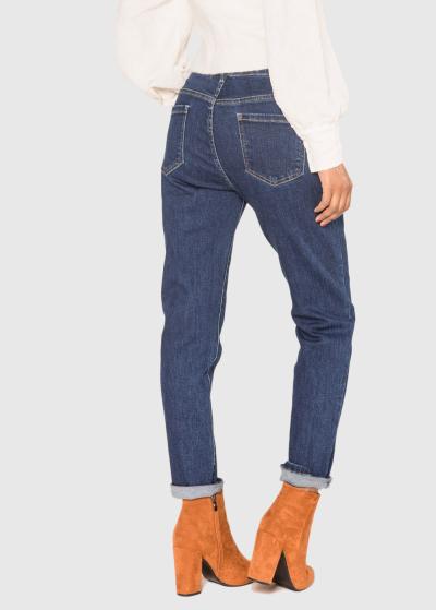 Servan tumši zili pieguloši džinsi - back