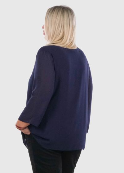 Zanda Lielo izmēru tumši zila blūze - back