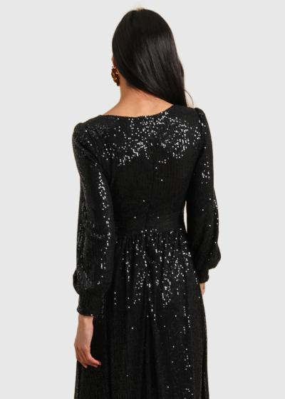 Alzira melna gara vakarkleita ar spīdumiem - back