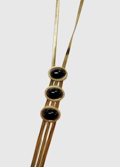 Aditi zelta krāsas kaklarota ar akmeņiem - back